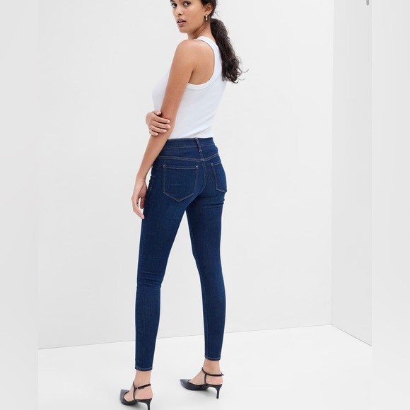 GAP women’s Mid Rise Universal Legging Jeans 25 comfortable stretch dark blue - Picture 3 of 9